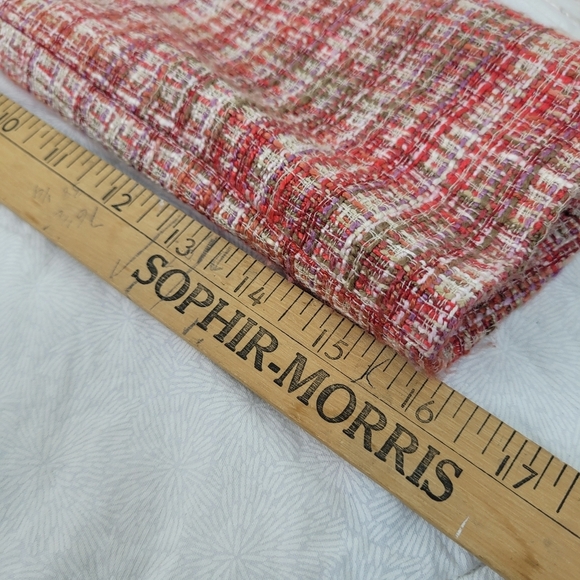 Norm Thompson orange tweed women's blazer collar wood button pockets office S - Picture 10 of 11